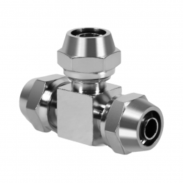 NM-UT-04-04 Фитинг тройник T-образный с накидной гайкой, 4-2.5 мм